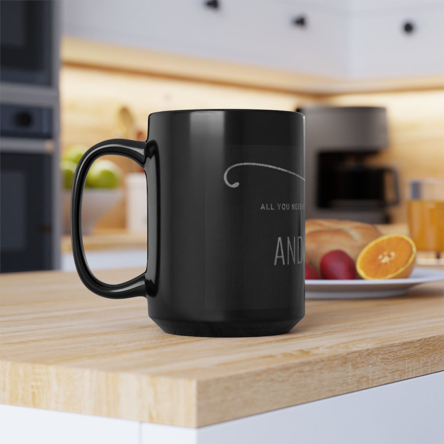 Love and a Dog Mug - 15oz Black Coffee Cup for Dog Lovers