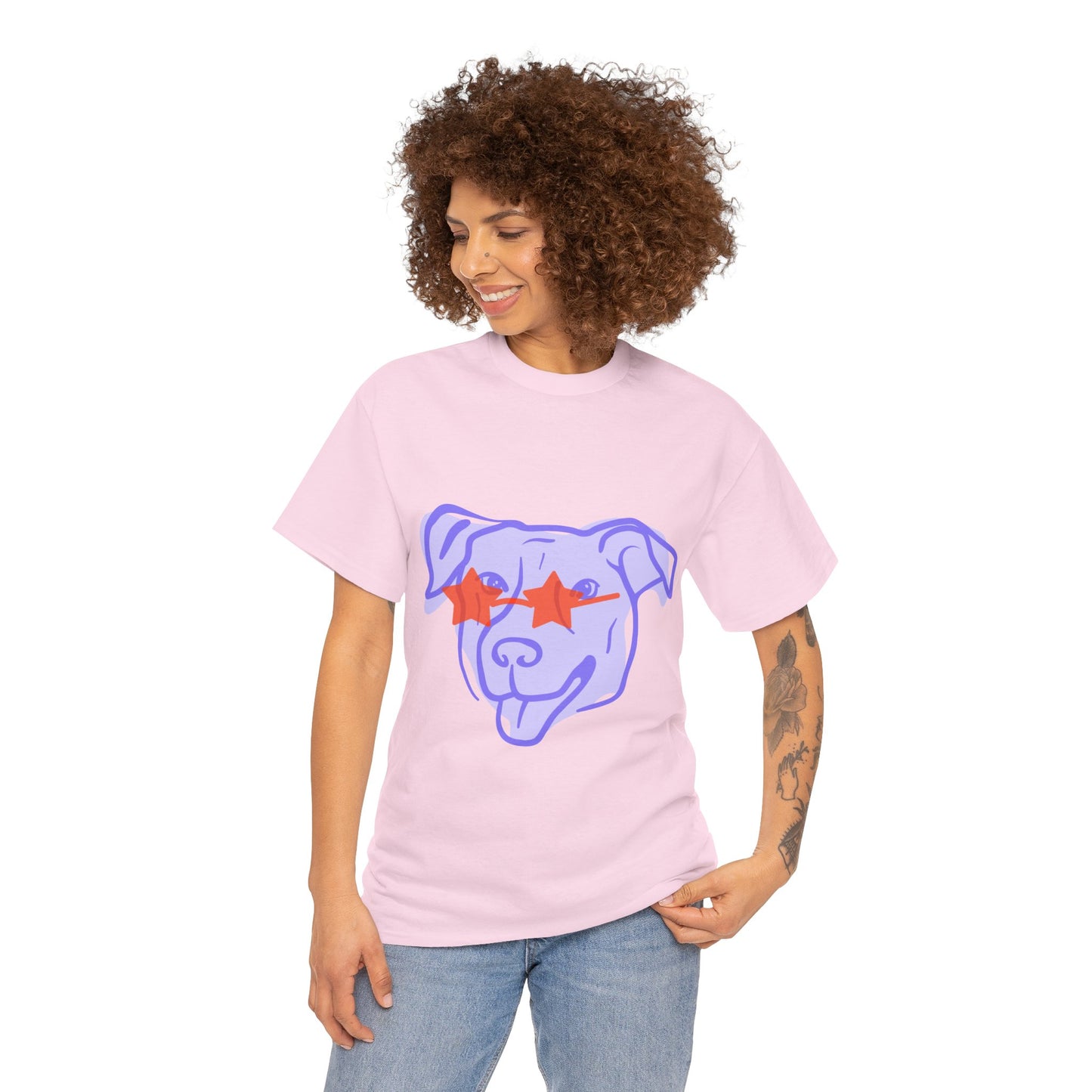 Cool Dog Graphic Heavy Cotton Tee - Unisex Pet Lover Shirt