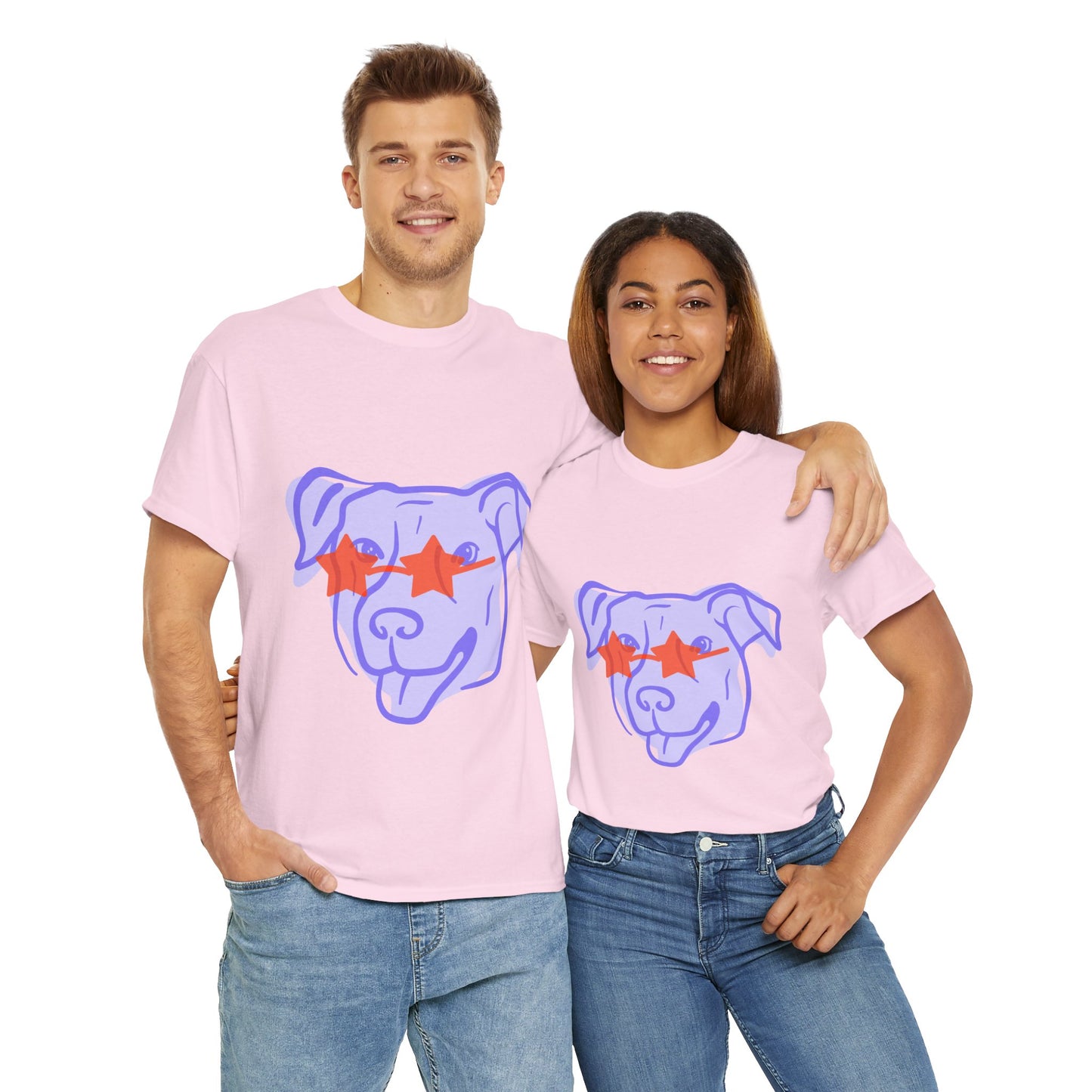 Cool Dog Graphic Heavy Cotton Tee - Unisex Pet Lover Shirt