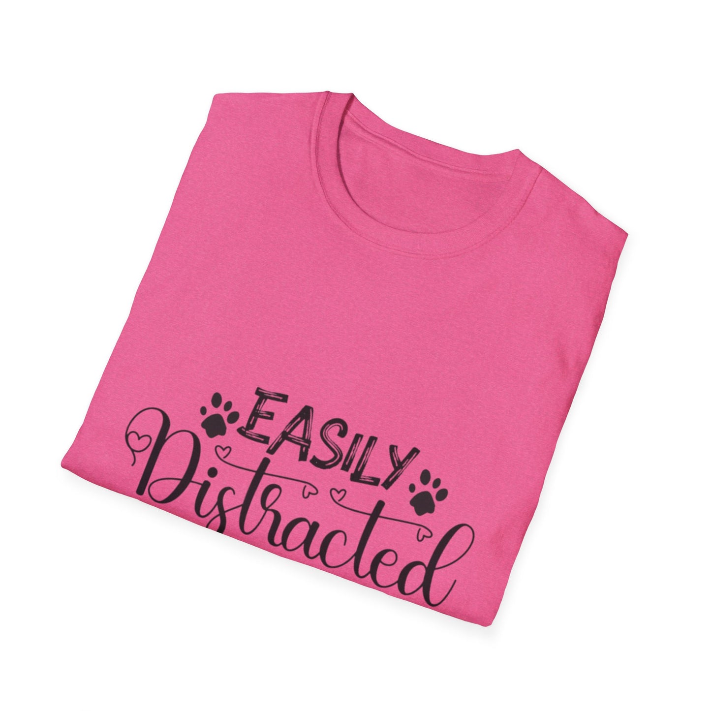 Easily Distracted by Dogs Unisex Softstyle T-Shirt – Perfect for Dog Lovers