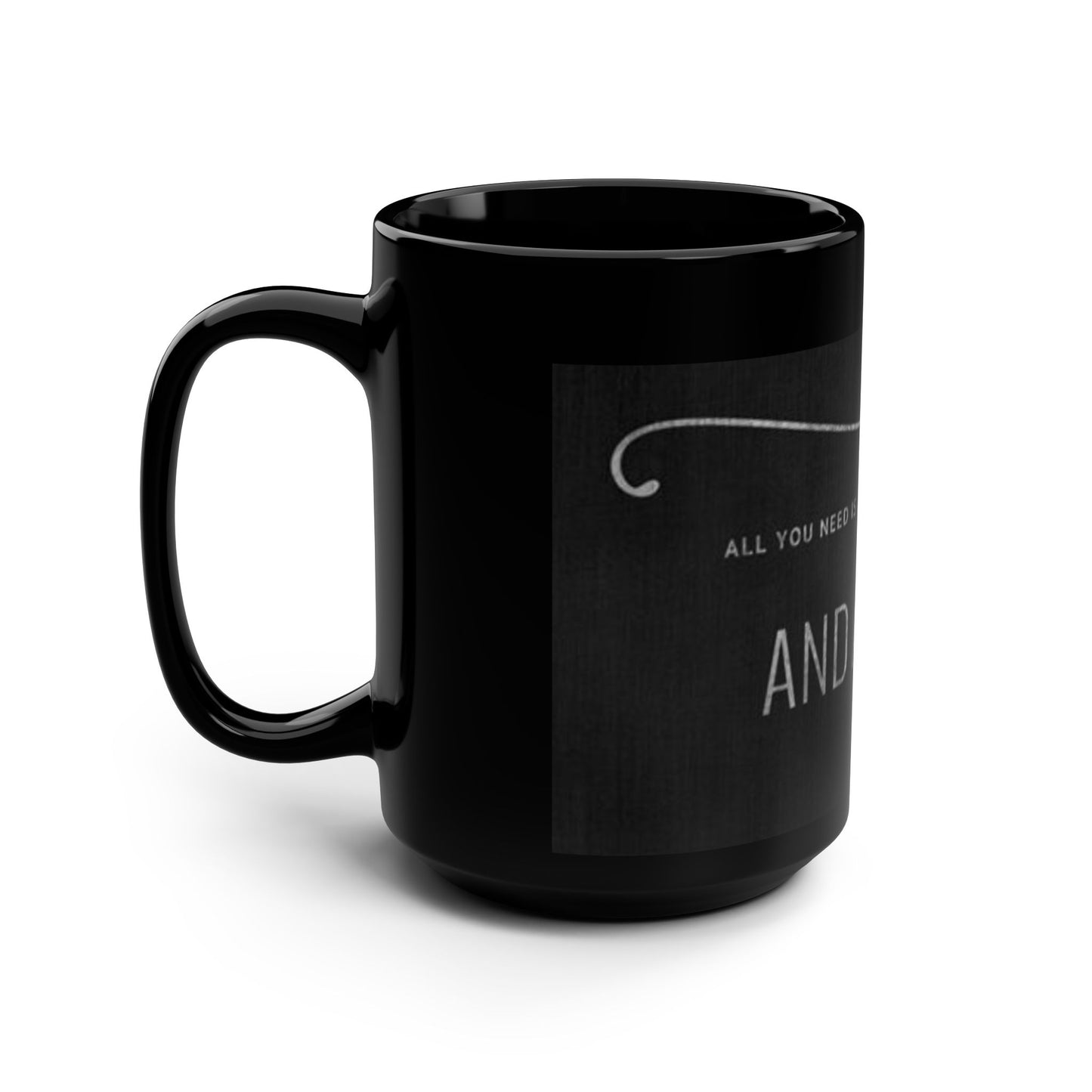 Love and a Dog Mug - 15oz Black Coffee Cup for Dog Lovers