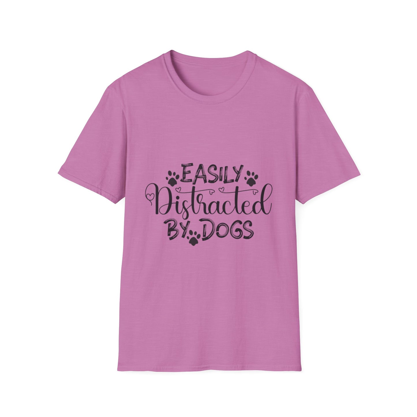 Easily Distracted by Dogs Unisex Softstyle T-Shirt – Perfect for Dog Lovers
