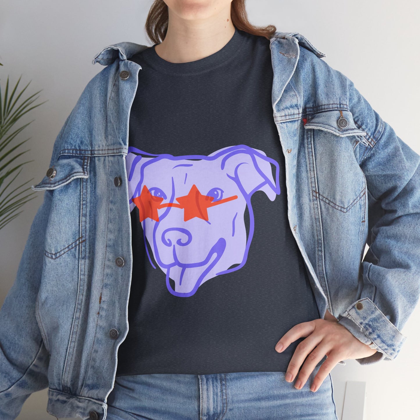 Cool Dog Graphic Heavy Cotton Tee - Unisex Pet Lover Shirt