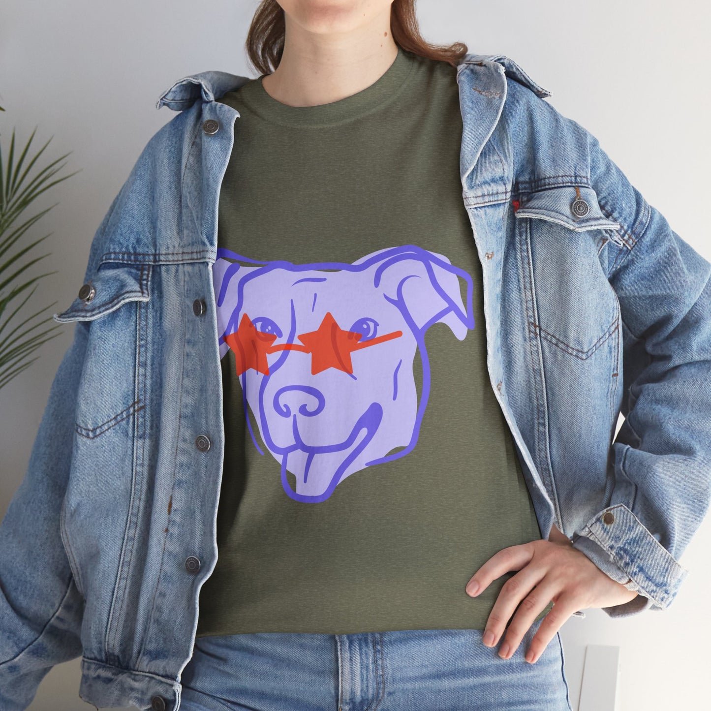 Cool Dog Graphic Heavy Cotton Tee - Unisex Pet Lover Shirt
