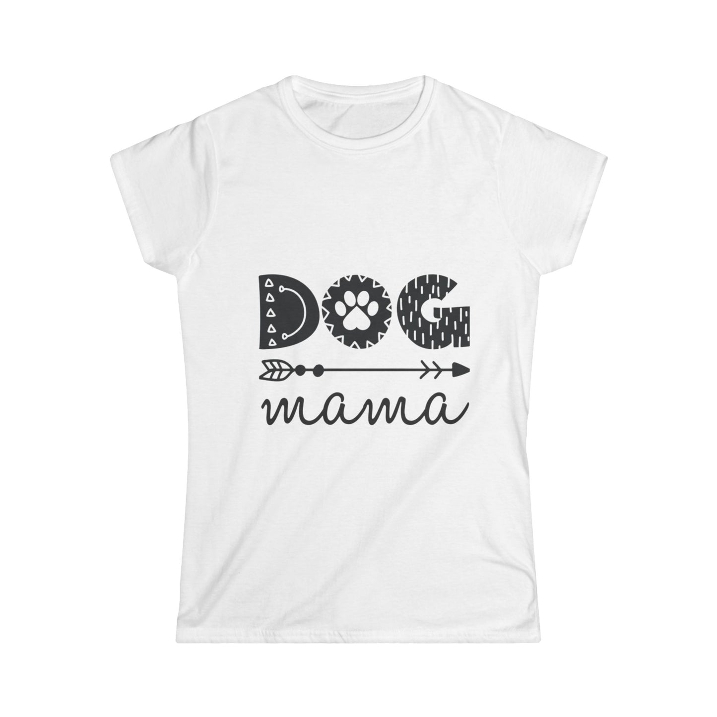 Dog Mama Women's Softstyle Tee - Cute Pet Lover Shirt