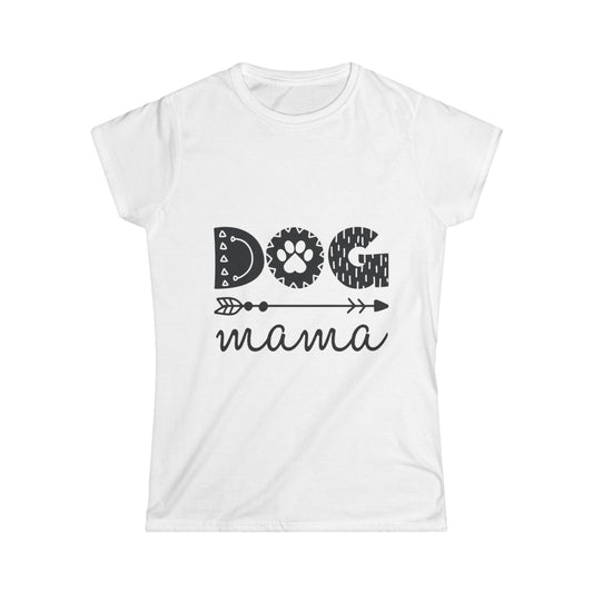 Dog Mama Women's Softstyle Tee - Cute Pet Lover Shirt