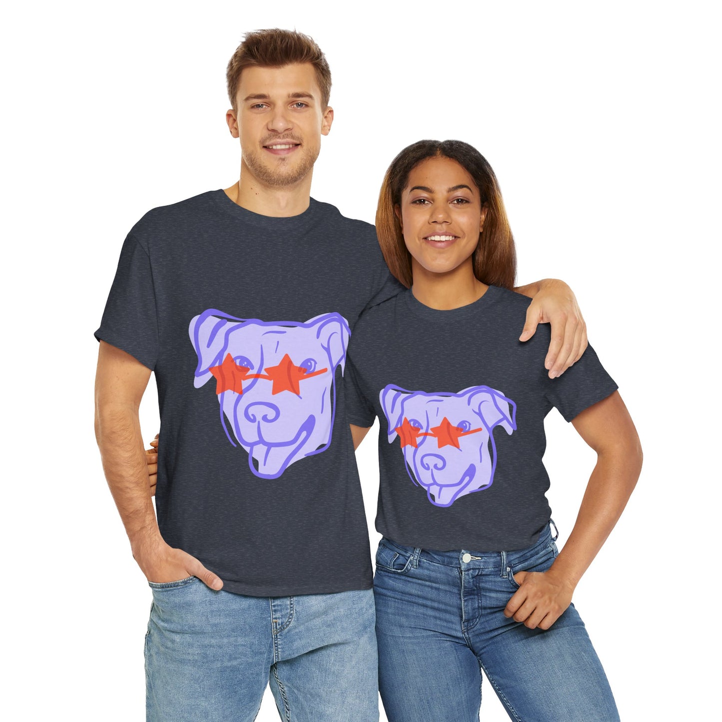 Cool Dog Graphic Heavy Cotton Tee - Unisex Pet Lover Shirt