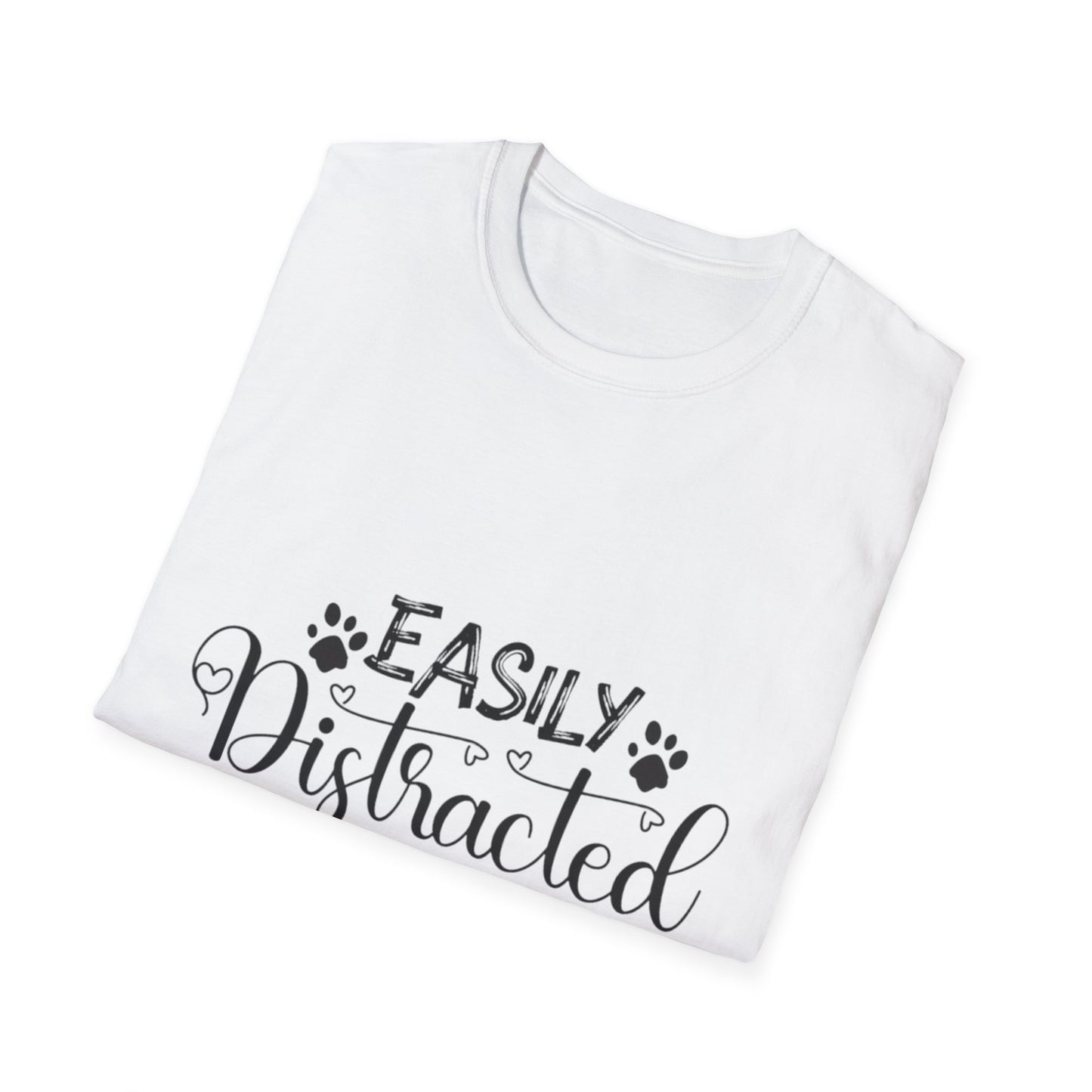 Easily Distracted by Dogs Unisex Softstyle T-Shirt – Perfect for Dog Lovers