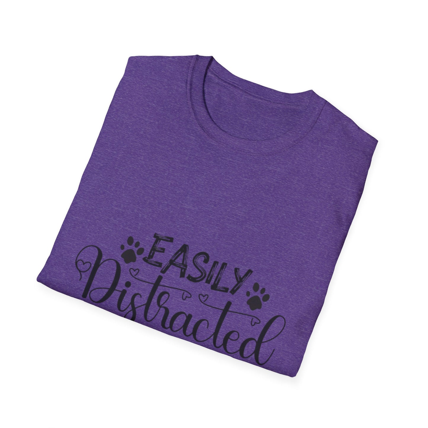 Easily Distracted by Dogs Unisex Softstyle T-Shirt – Perfect for Dog Lovers