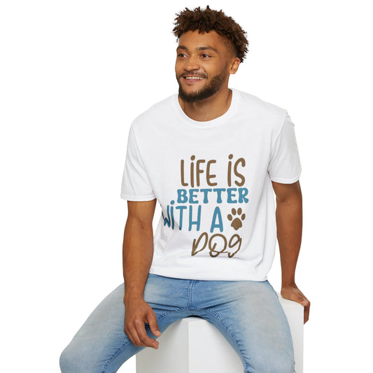 Life is Better with a Dog Unisex Softstyle T-Shirt
