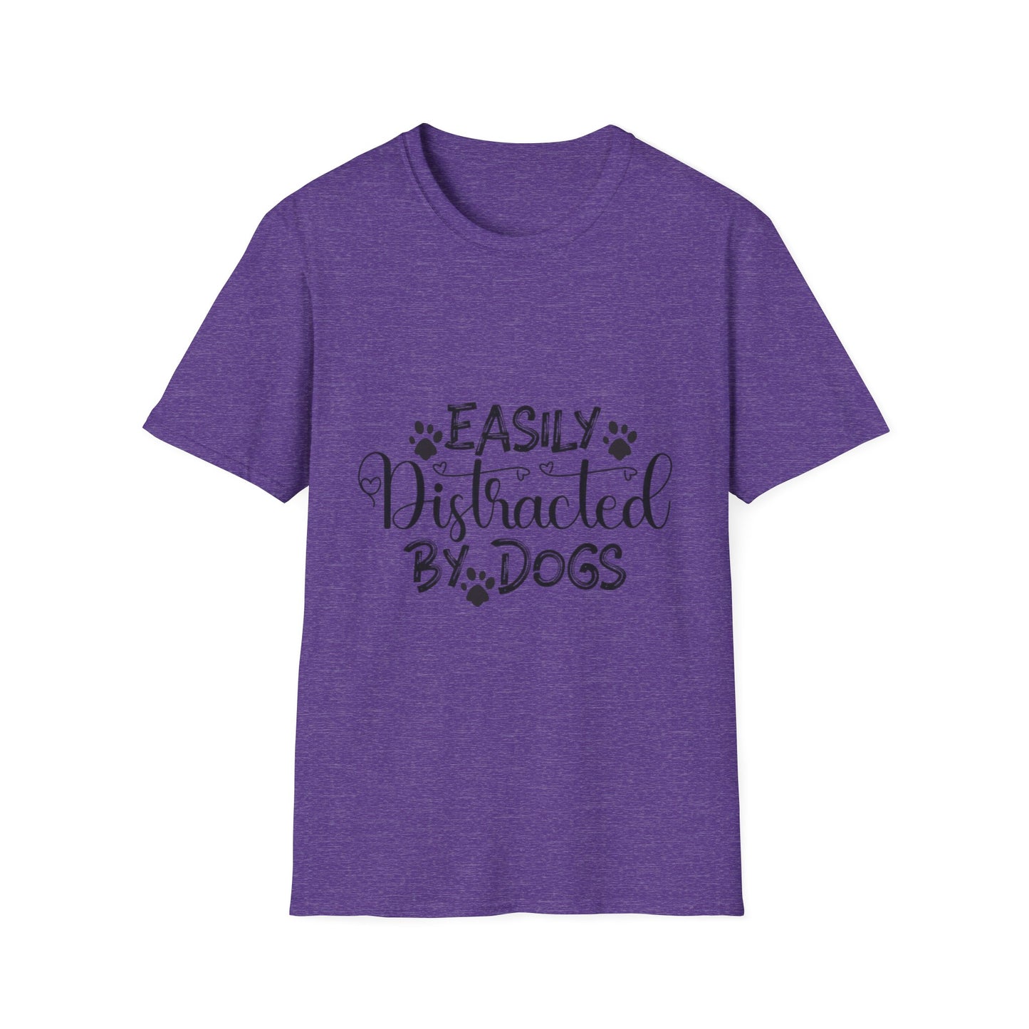 Easily Distracted by Dogs Unisex Softstyle T-Shirt – Perfect for Dog Lovers