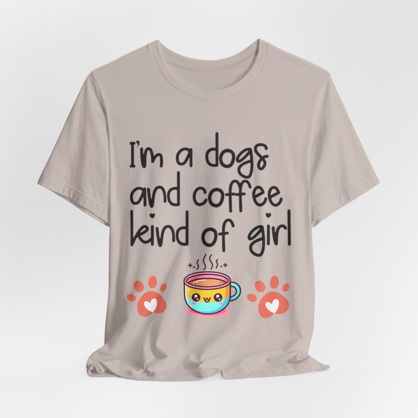 Dog and Coffee Lover Tee, Unisex Shirt for Pet Owners, Cute Casual Wear, Gift for Dog Moms, Coffee Enthusiasts, Animal Lovers