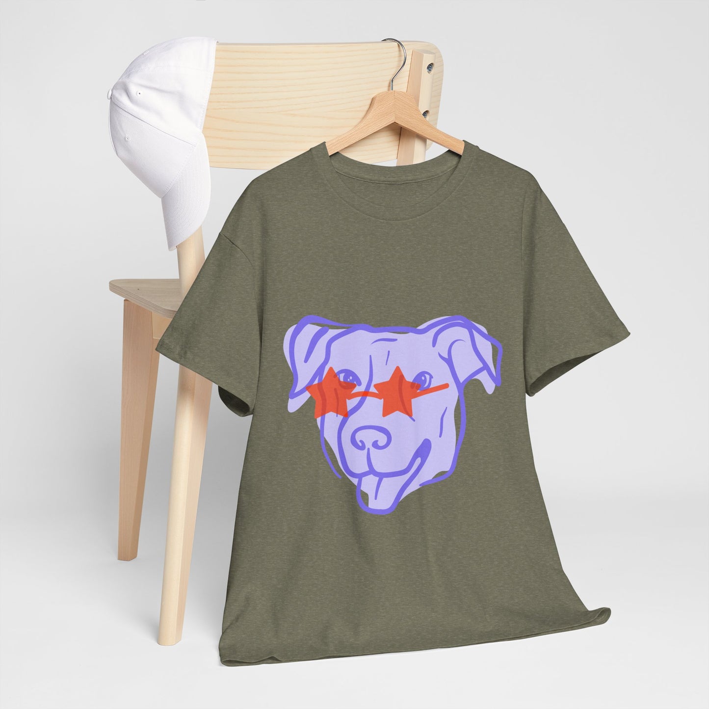 Cool Dog Graphic Heavy Cotton Tee - Unisex Pet Lover Shirt
