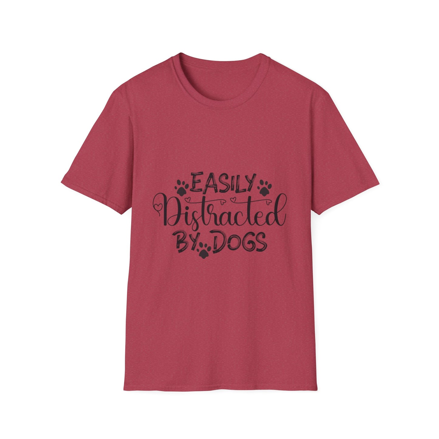 Easily Distracted by Dogs Unisex Softstyle T-Shirt – Perfect for Dog Lovers