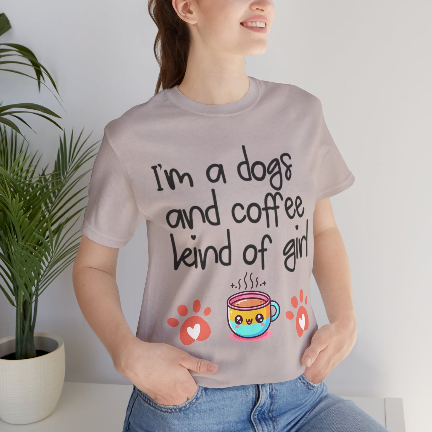 Dog and Coffee Lover Tee, Unisex Shirt for Pet Owners, Cute Casual Wear, Gift for Dog Moms, Coffee Enthusiasts, Animal Lovers