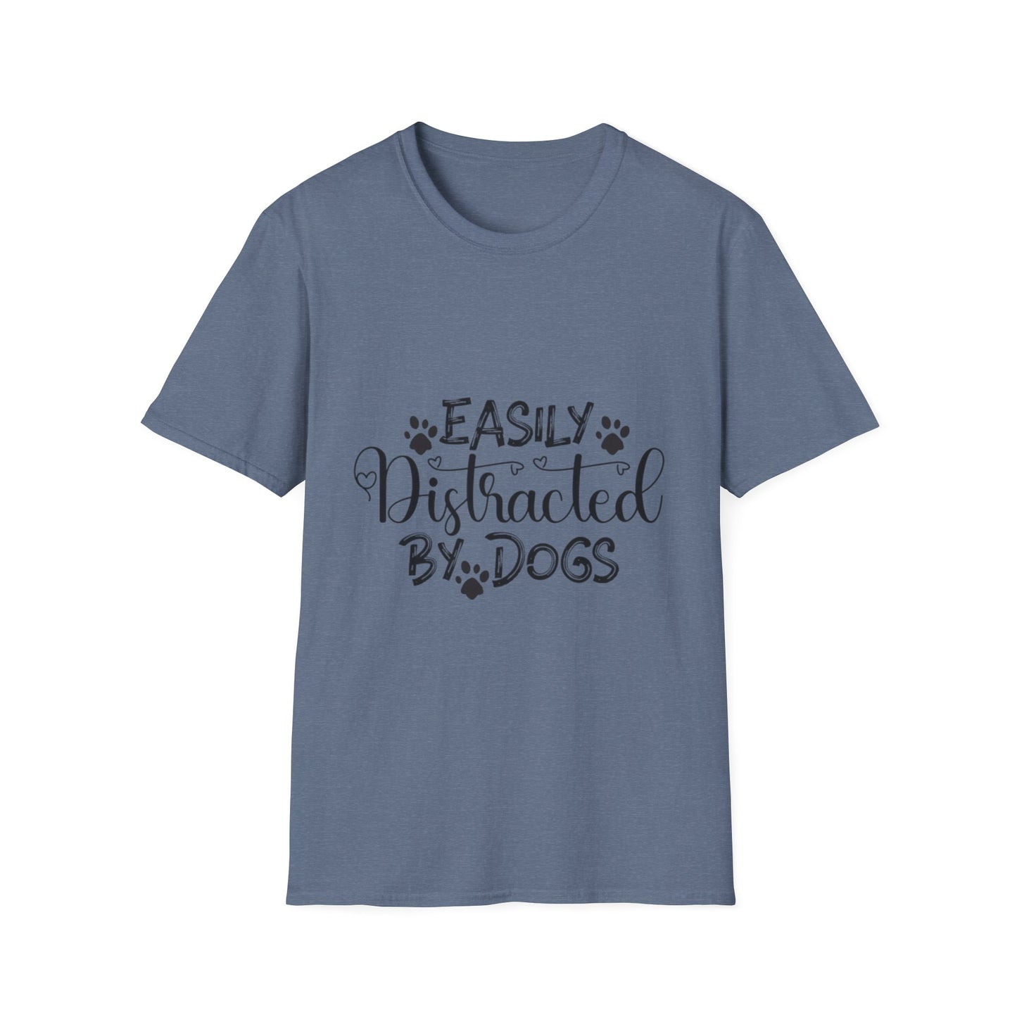 Easily Distracted by Dogs Unisex Softstyle T-Shirt – Perfect for Dog Lovers