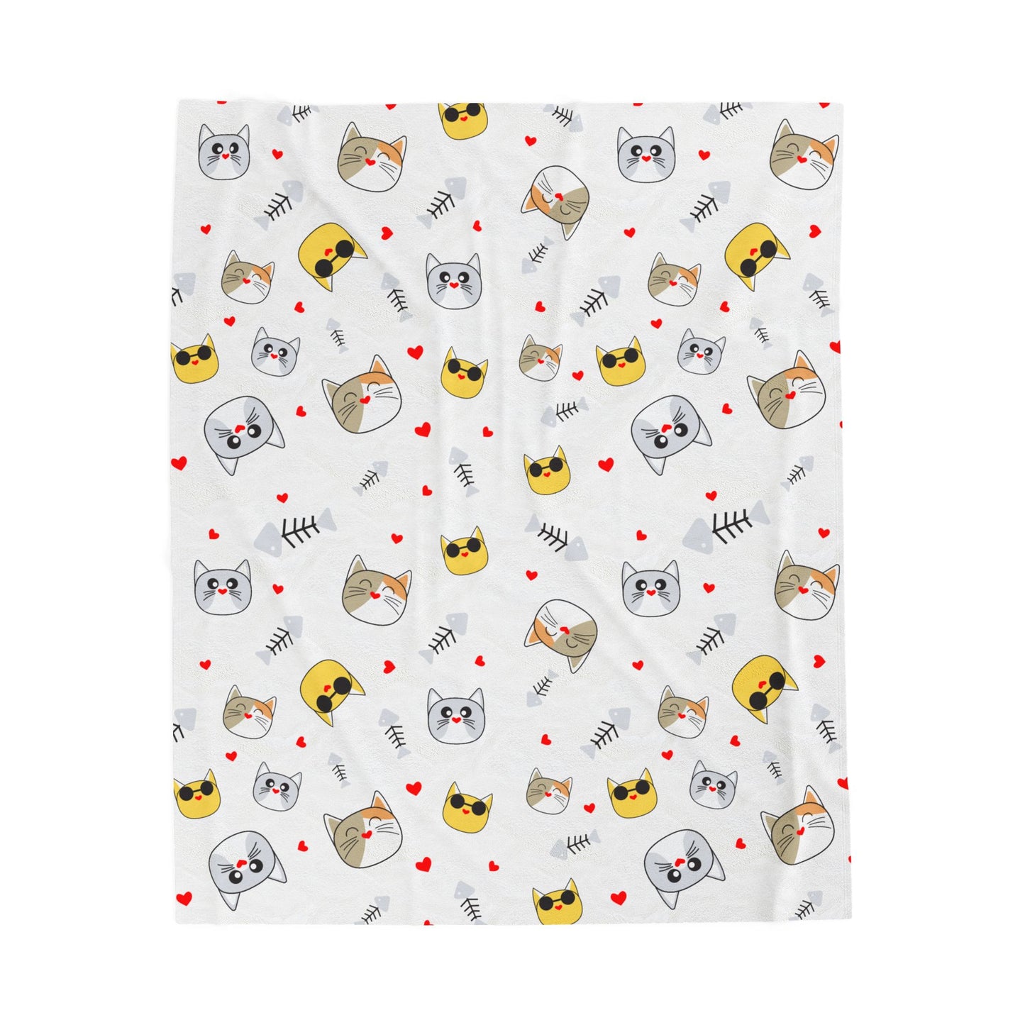 Cozy Cat-Themed Velveteen Plush Blanket for Cat Lovers