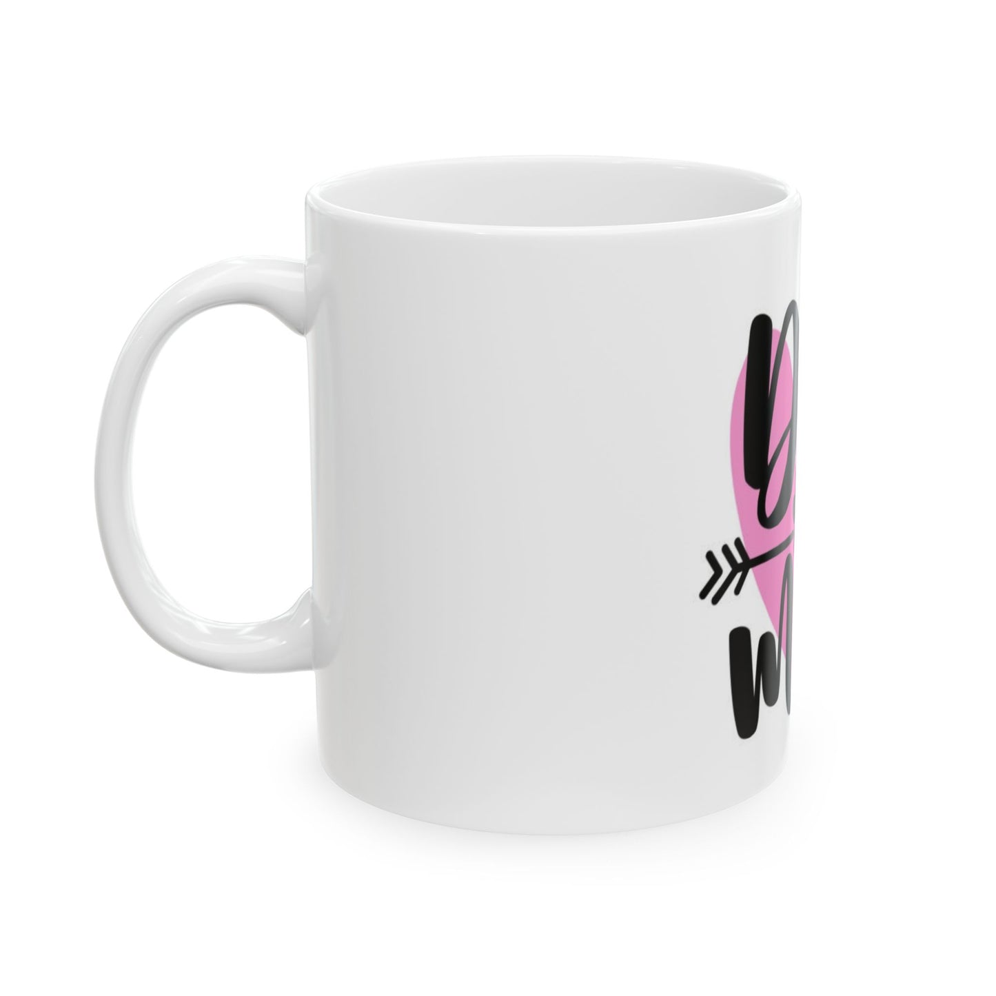 Dog Mom Ceramic Mug - Cute Pink Heart Design - Perfect Gift for Pet Lovers