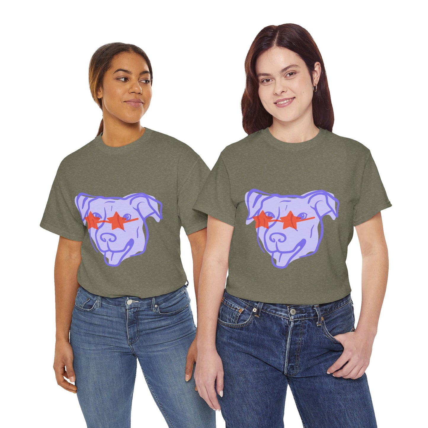 Cool Dog Graphic Heavy Cotton Tee - Unisex Pet Lover Shirt
