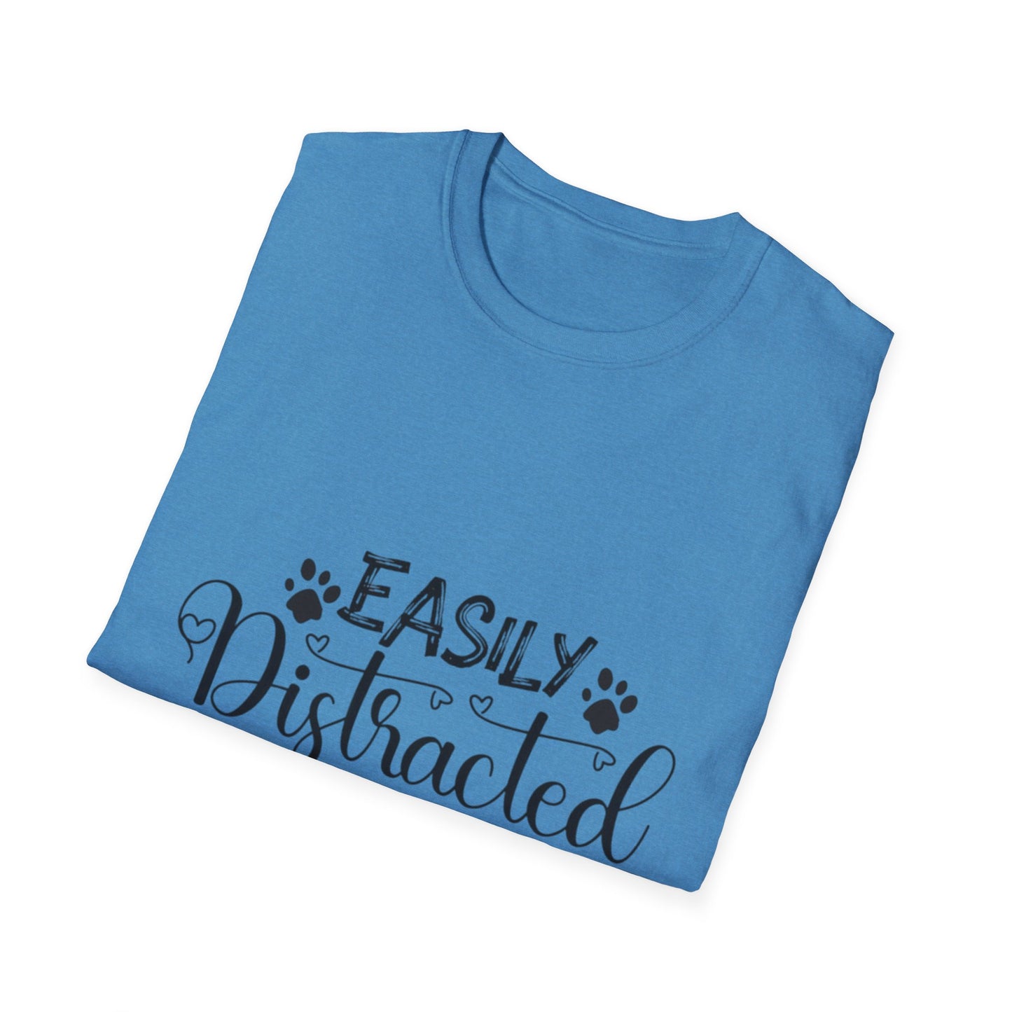 Easily Distracted by Dogs Unisex Softstyle T-Shirt – Perfect for Dog Lovers