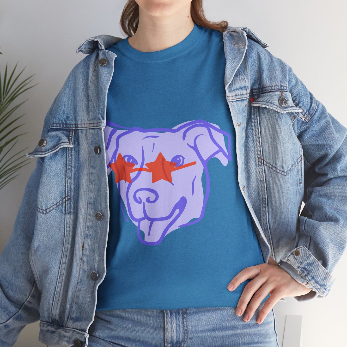 Cool Dog Graphic Heavy Cotton Tee - Unisex Pet Lover Shirt