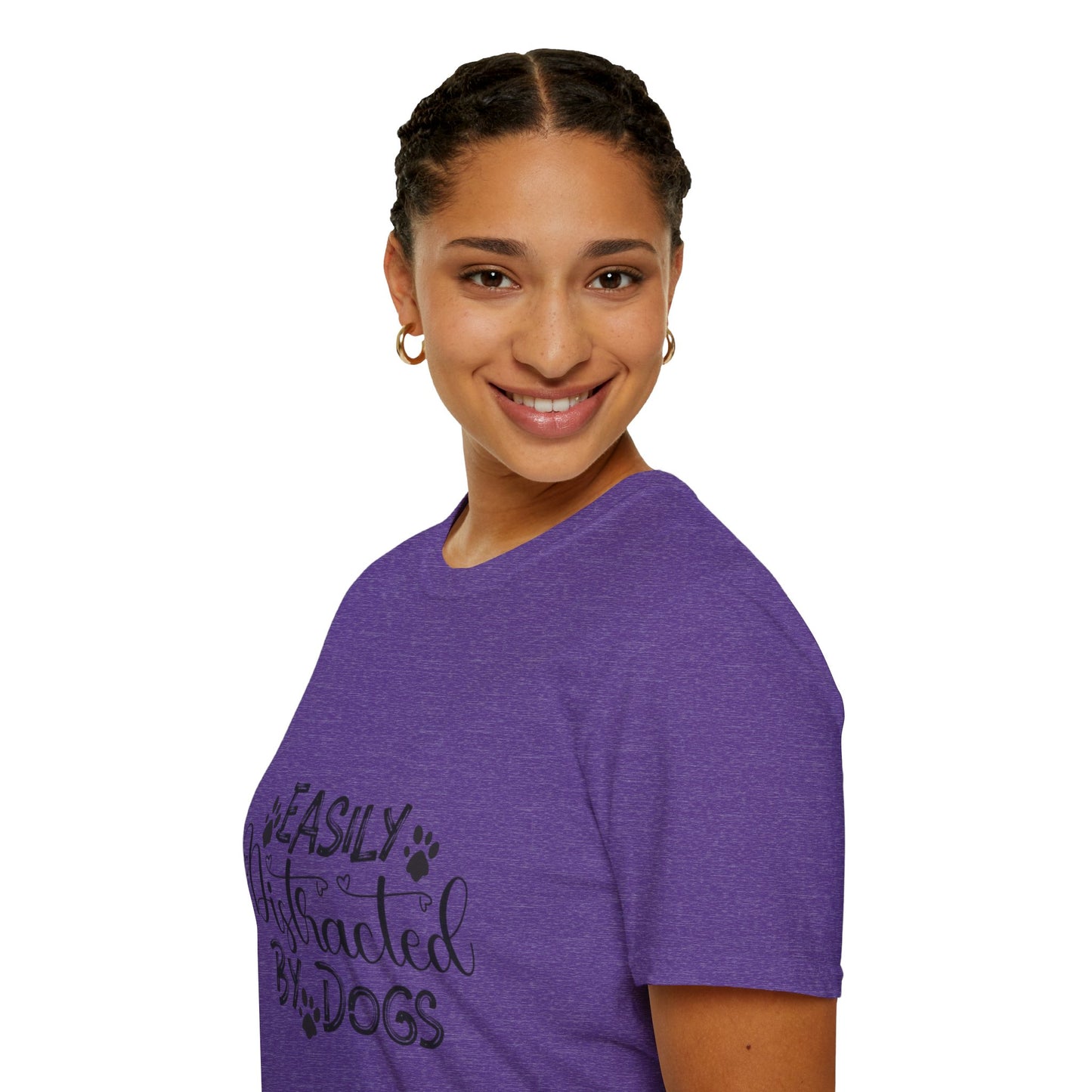 Easily Distracted by Dogs Unisex Softstyle T-Shirt – Perfect for Dog Lovers