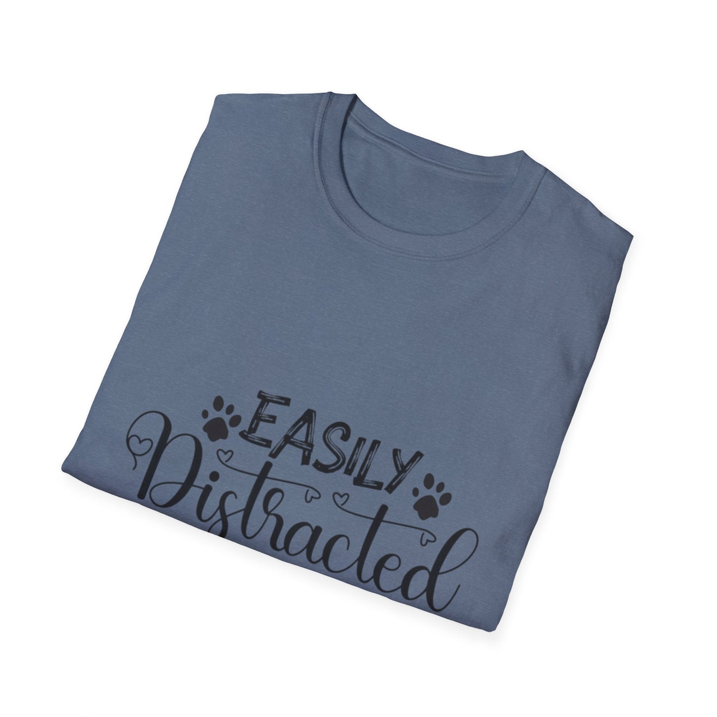Easily Distracted by Dogs Unisex Softstyle T-Shirt – Perfect for Dog Lovers
