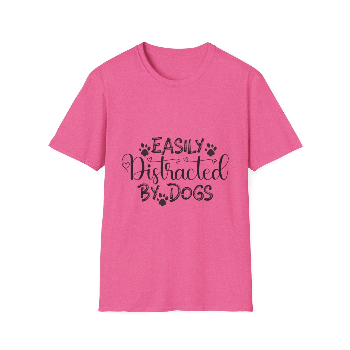 Easily Distracted by Dogs Unisex Softstyle T-Shirt – Perfect for Dog Lovers