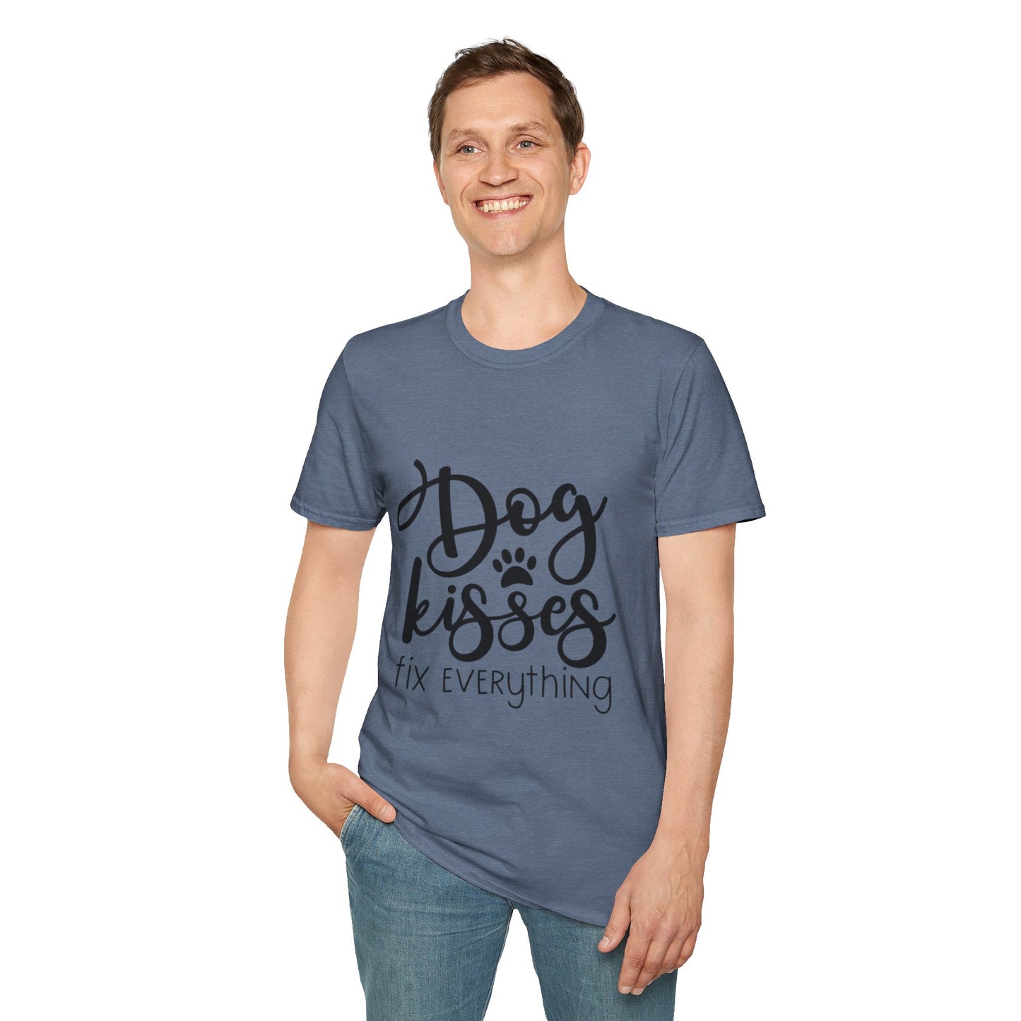 Dog Kisses Fix Everything Unisex Softstyle T-Shirt