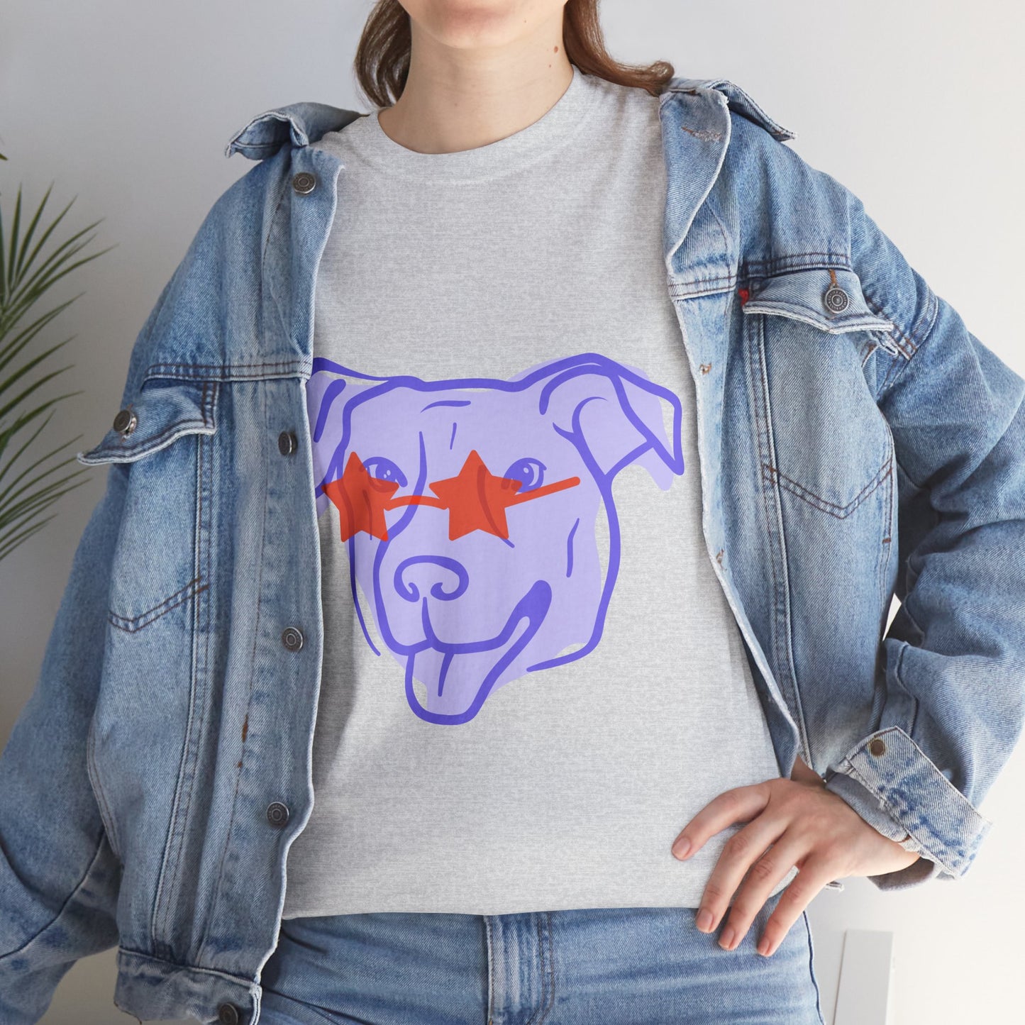 Cool Dog Graphic Heavy Cotton Tee - Unisex Pet Lover Shirt