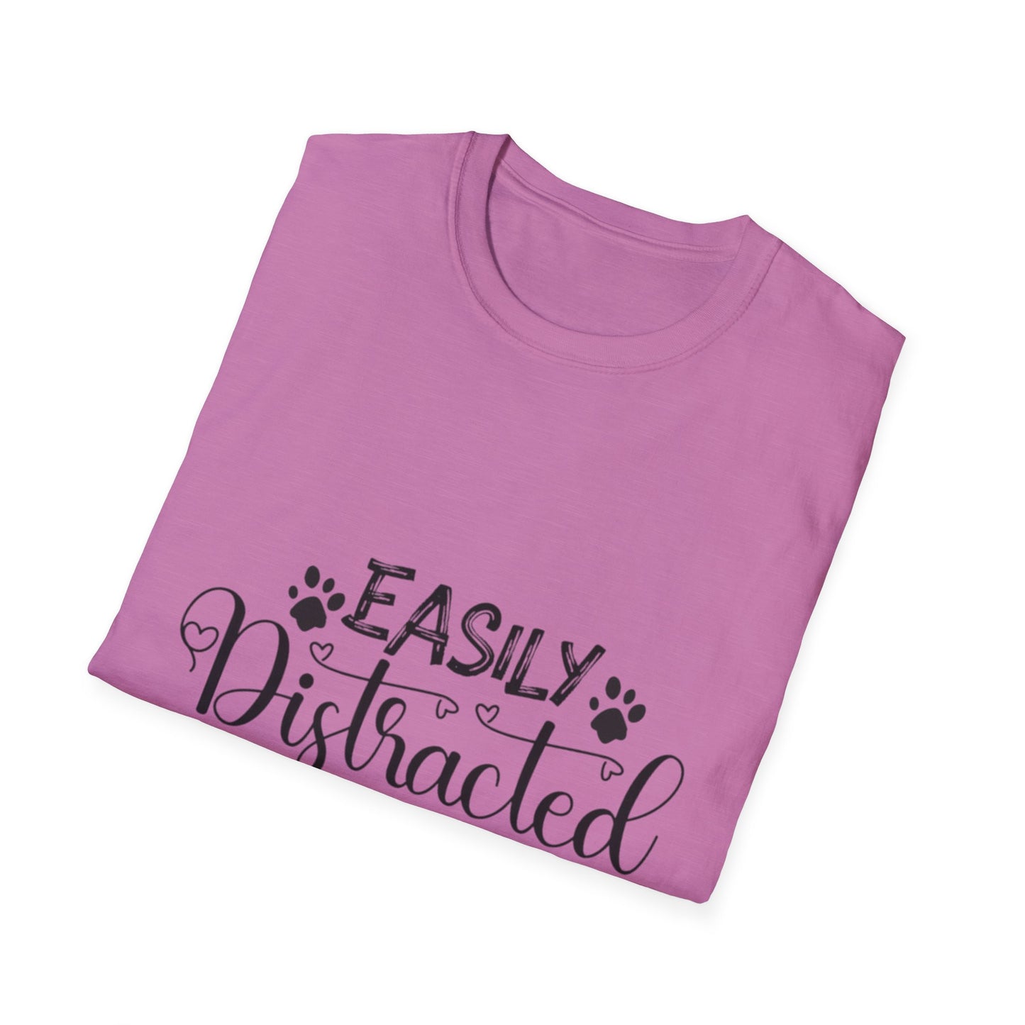 Easily Distracted by Dogs Unisex Softstyle T-Shirt – Perfect for Dog Lovers