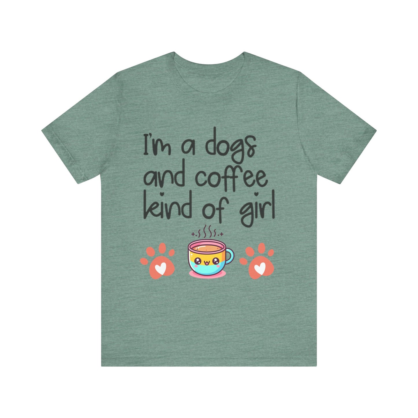 Dog and Coffee Lover Tee, Unisex Shirt for Pet Owners, Cute Casual Wear, Gift for Dog Moms, Coffee Enthusiasts, Animal Lovers