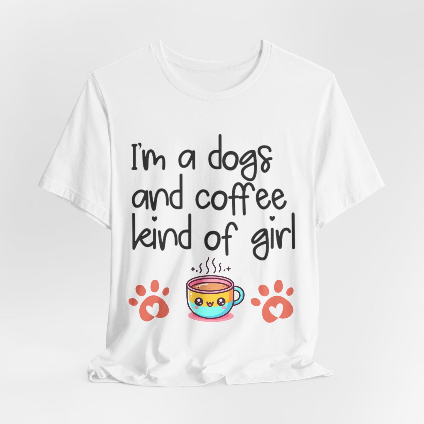 Dog and Coffee Lover Tee, Unisex Shirt for Pet Owners, Cute Casual Wear, Gift for Dog Moms, Coffee Enthusiasts, Animal Lovers