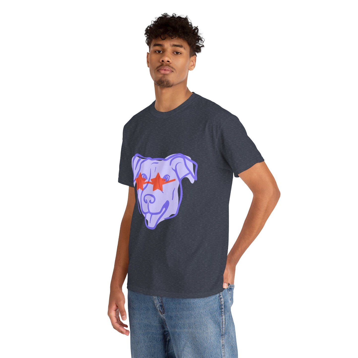 Cool Dog Graphic Heavy Cotton Tee - Unisex Pet Lover Shirt