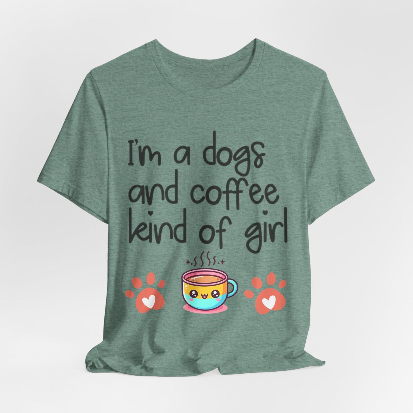 Dog and Coffee Lover Tee, Unisex Shirt for Pet Owners, Cute Casual Wear, Gift for Dog Moms, Coffee Enthusiasts, Animal Lovers
