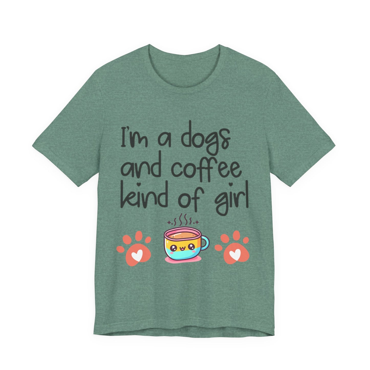 Dog and Coffee Lover Tee, Unisex Shirt for Pet Owners, Cute Casual Wear, Gift for Dog Moms, Coffee Enthusiasts, Animal Lovers