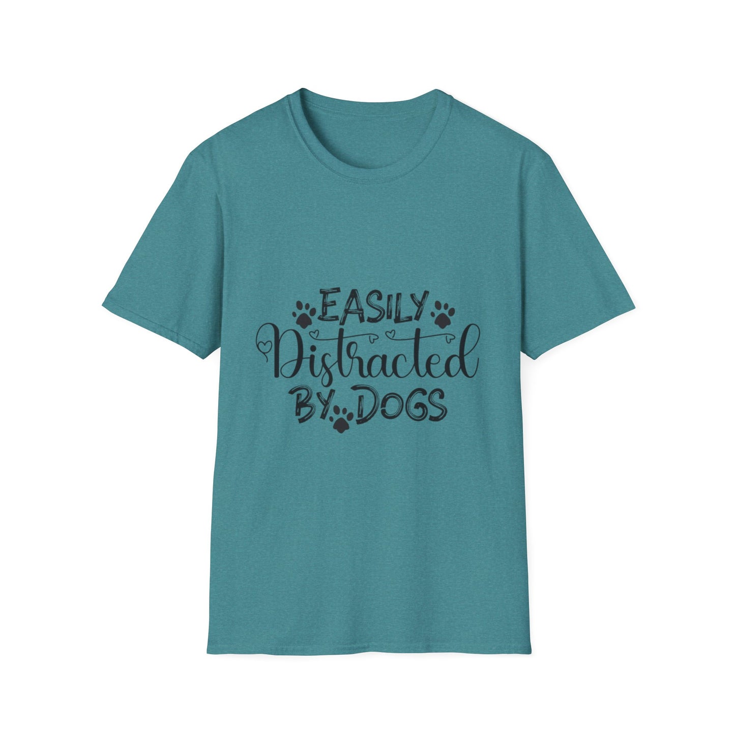 Easily Distracted by Dogs Unisex Softstyle T-Shirt – Perfect for Dog Lovers