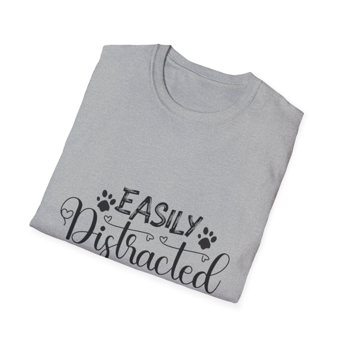 Easily Distracted by Dogs Unisex Softstyle T-Shirt – Perfect for Dog Lovers