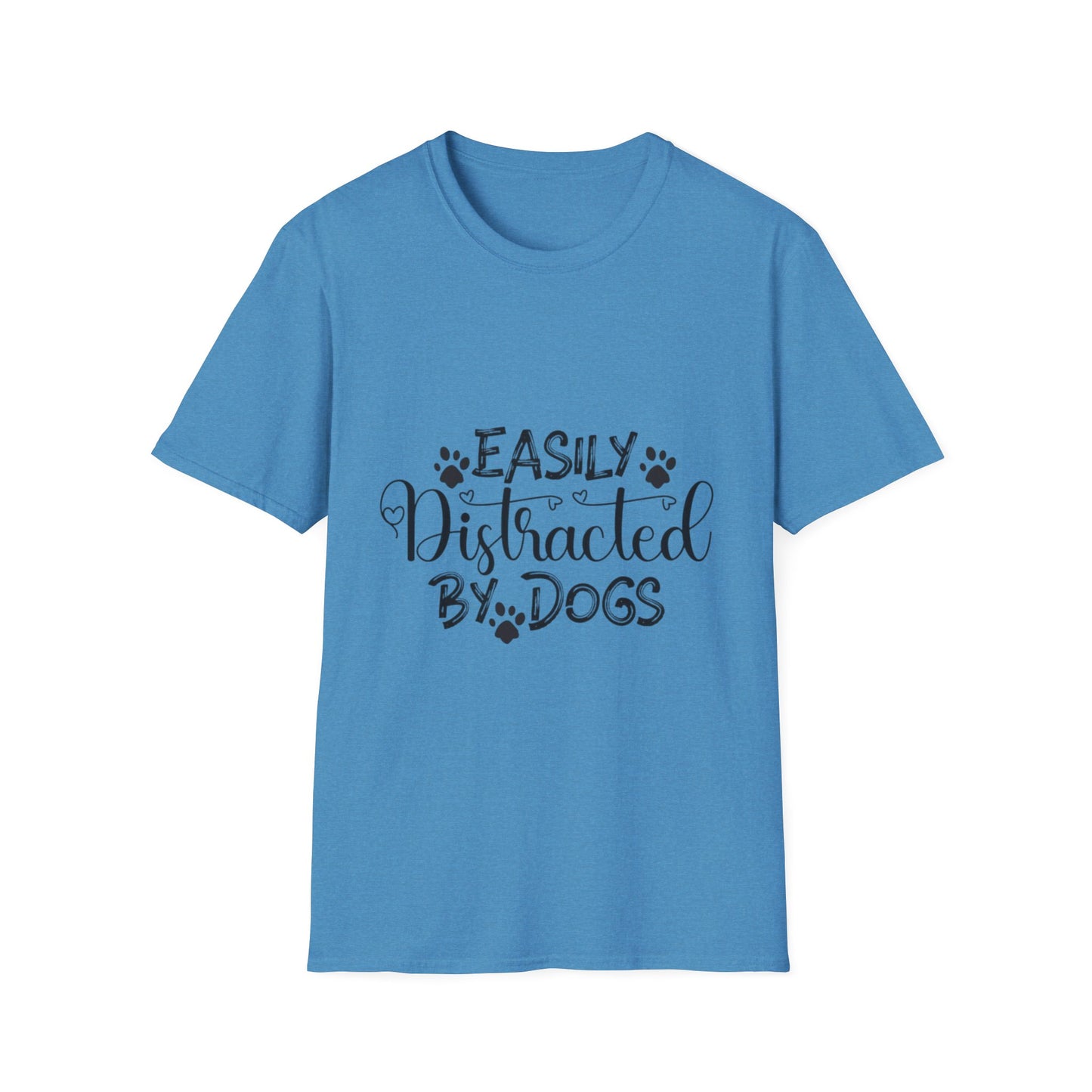Easily Distracted by Dogs Unisex Softstyle T-Shirt – Perfect for Dog Lovers