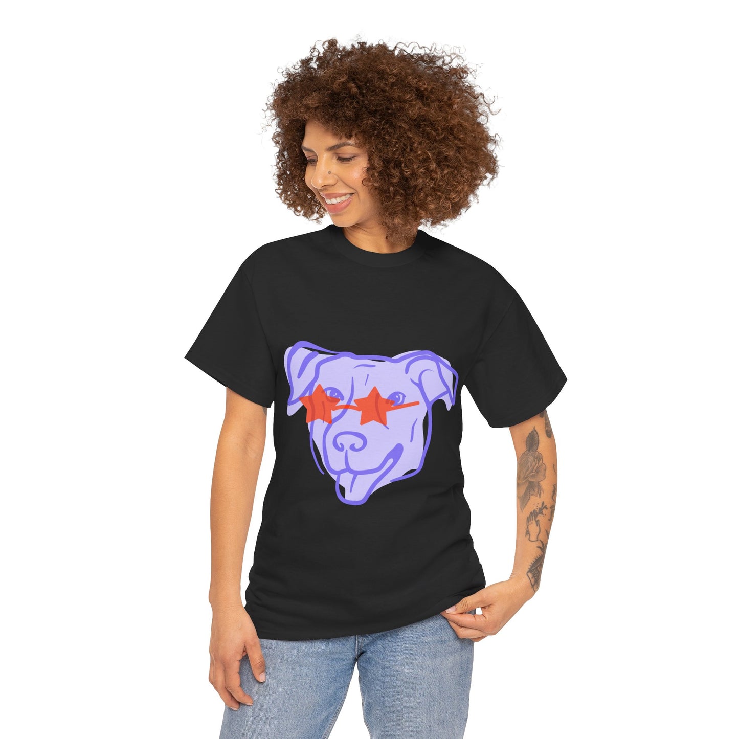 Cool Dog Graphic Heavy Cotton Tee - Unisex Pet Lover Shirt