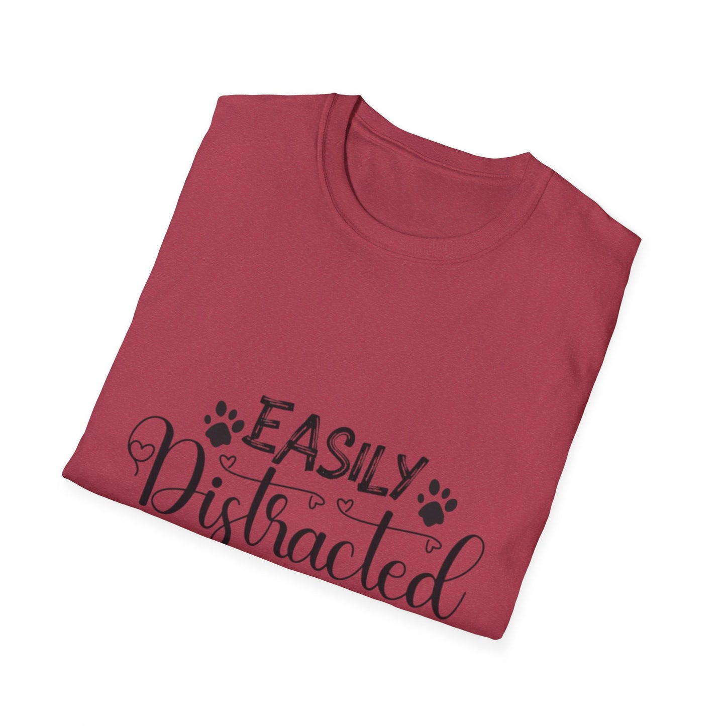 Easily Distracted by Dogs Unisex Softstyle T-Shirt – Perfect for Dog Lovers